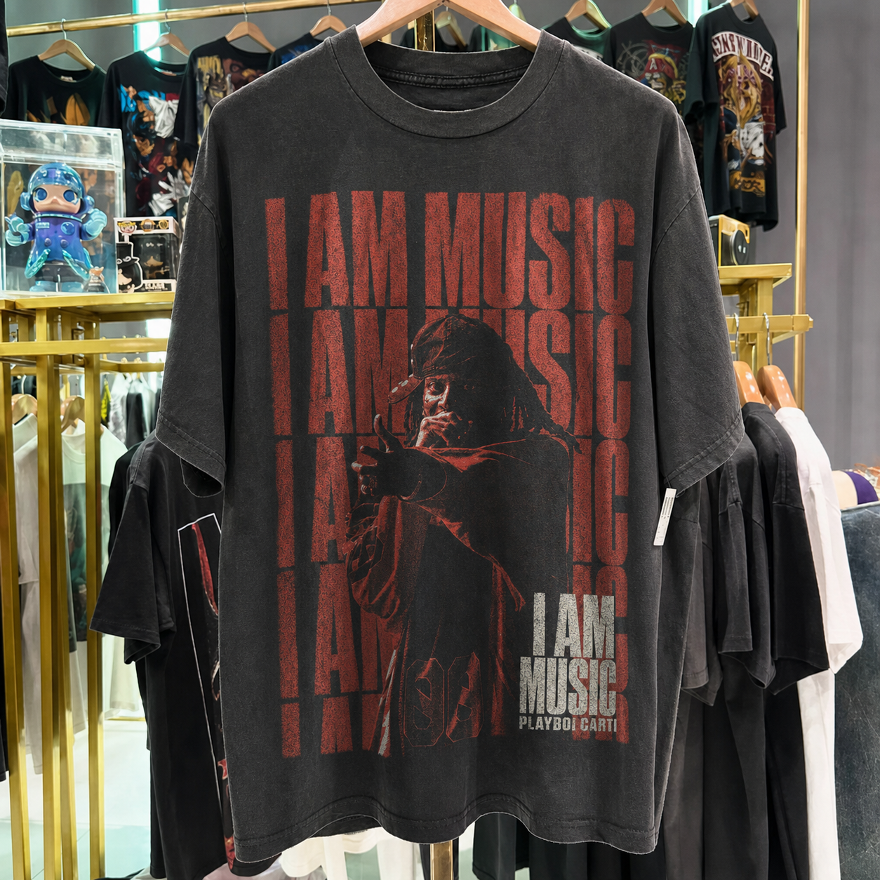 Playboi Carti 'I Am Music' Washed Black T-Shirt