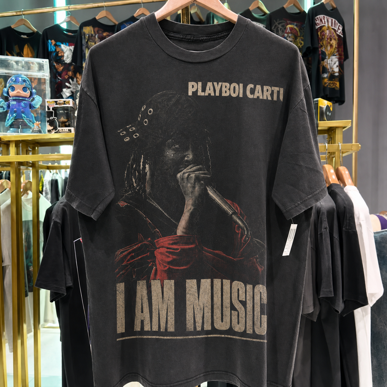 Playboi Carti 'I Am Music' Washed Black T-Shirt