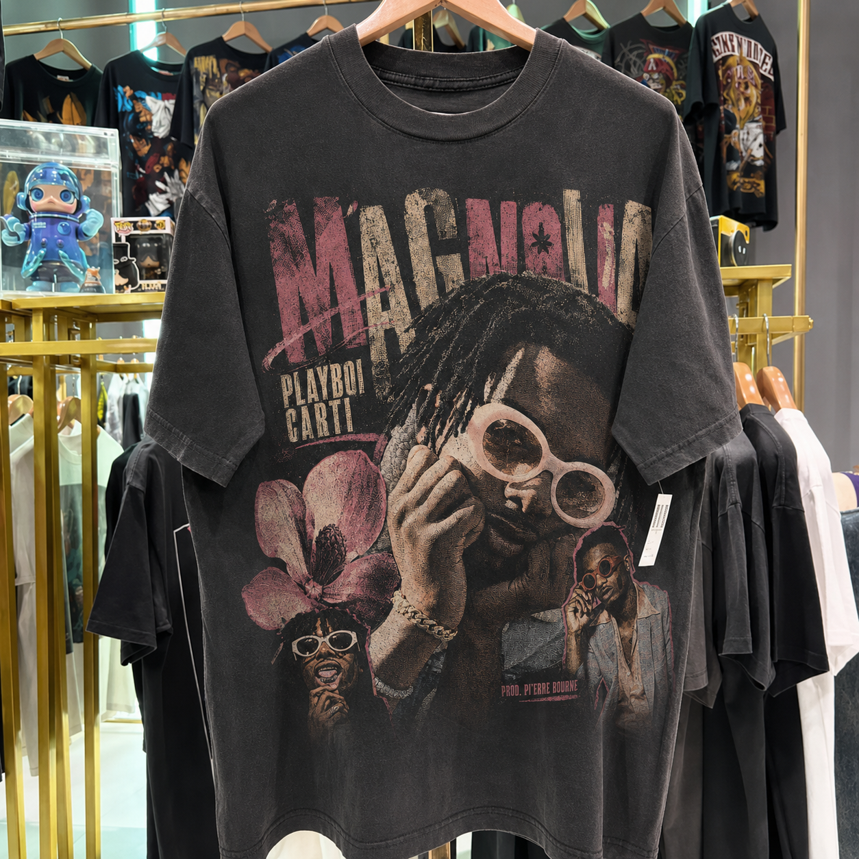Playboi Carti 'Magnolia' Washed Black T-Shirt