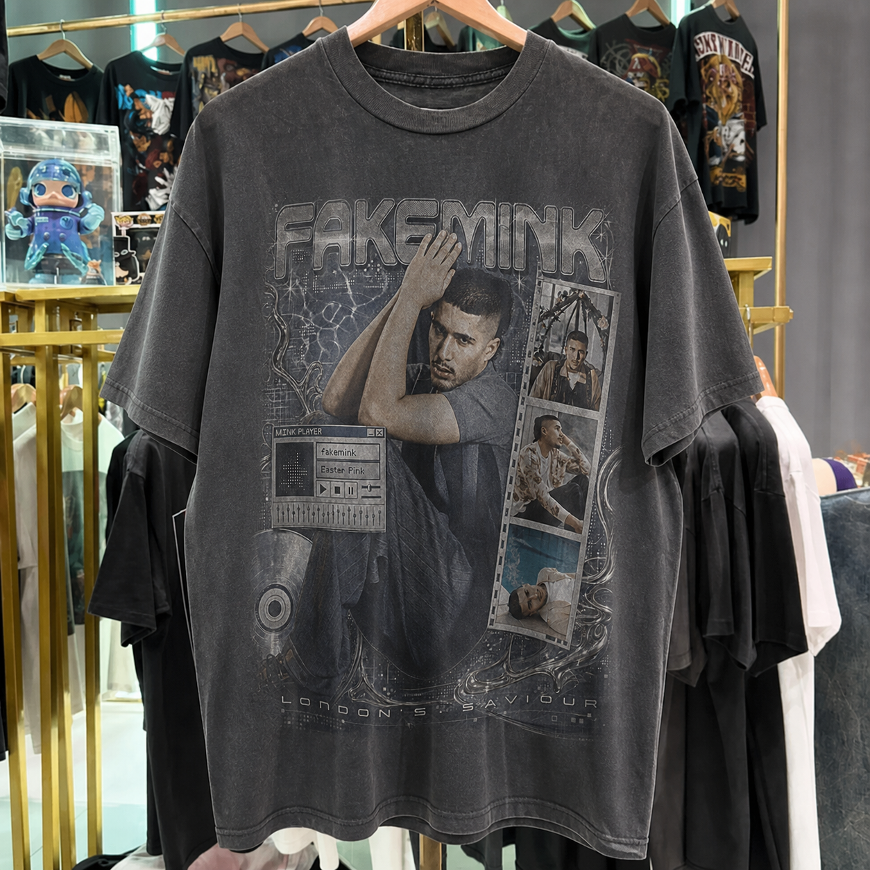 Fakemink Washed Black T-Shirt